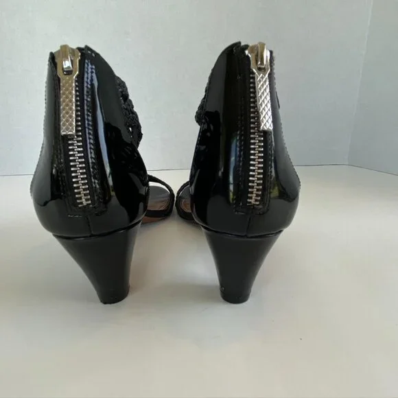Donald Pliner Black Sandal Heels Sz 8.5 - Picture 4 of 6